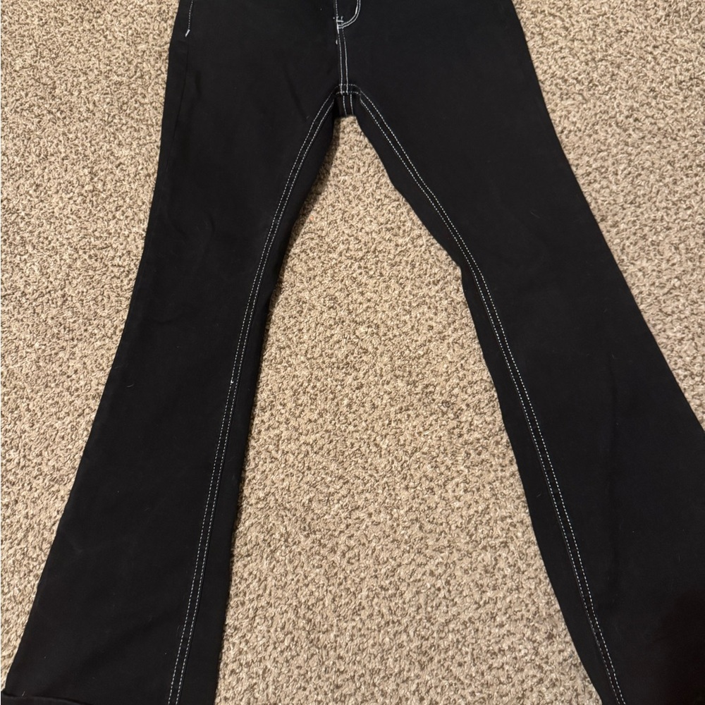BAMBOO Black Flare Wide Leg Jeans